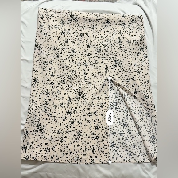 A New Day Black and Cream Spotted Midi Dress with a slit - Picture 7 of 9